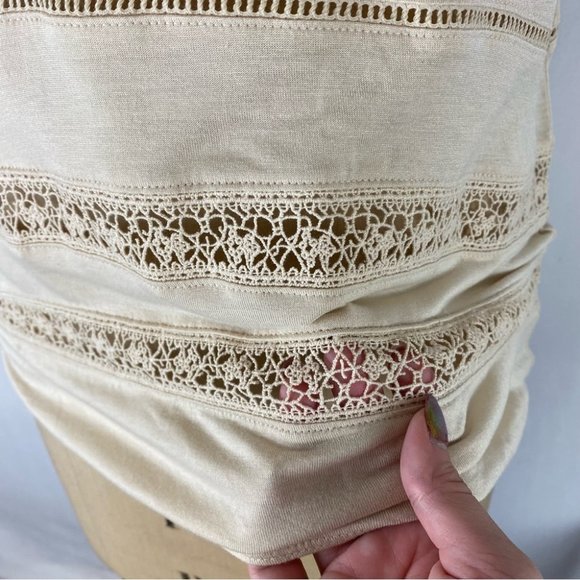 Wilfred (Aritzia) Cream Reve Crochet Detail T-Shirt Size XS - Picture 5 of 10